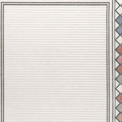 3' X 5' Ivory And Beige Geometric Indoor Outdoor Area Rug HomeRoots