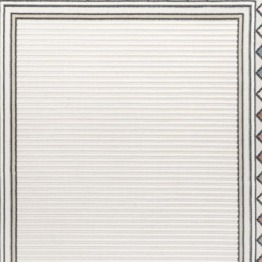 4' X 6' Ivory And Beige Geometric Indoor Outdoor Area Rug — view 2