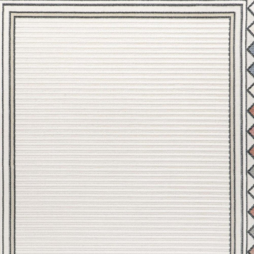 5' X 8' Ivory And Beige Geometric Indoor Outdoor Area Rug HomeRoots