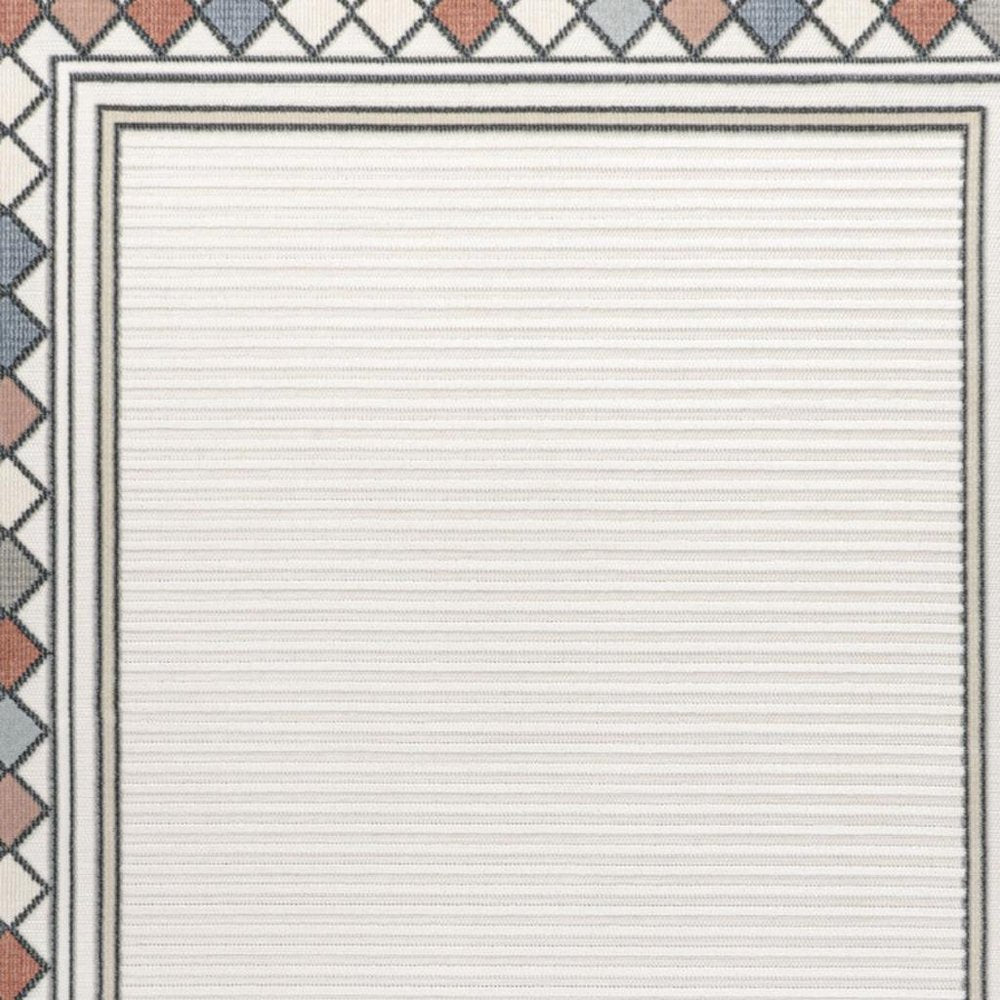 8' X 10' Ivory And Beige Geometric Indoor Outdoor Area Rug HomeRoots