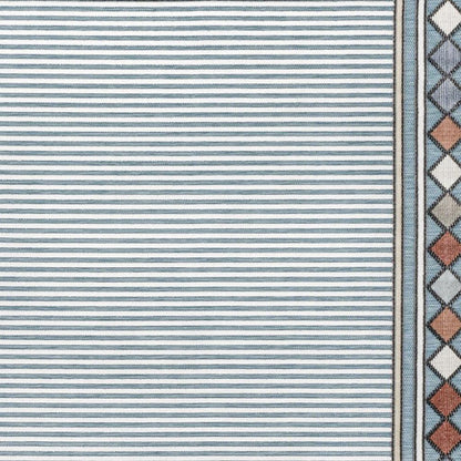 3' X 5' Blue And Ivory Geometric Indoor Outdoor Area Rug HomeRoots
