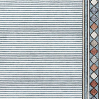 4' X 6' Blue And Ivory Geometric Indoor Outdoor Area Rug HomeRoots