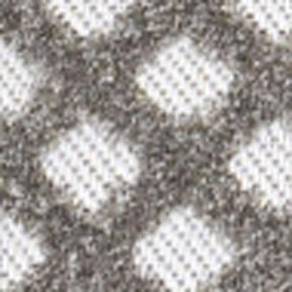 4' X 6' Dark Gray And Ivory Trellis Indoor Outdoor Area Rug — view 2