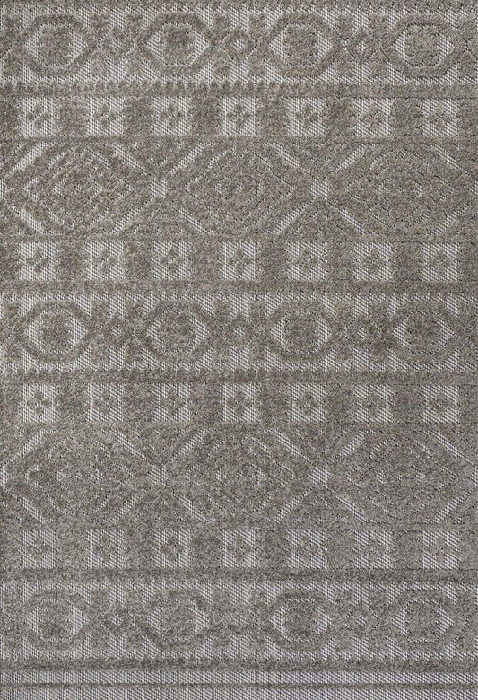 3' X 5' Dark Gray And Ivory Moroccan Indoor Outdoor Area Rug