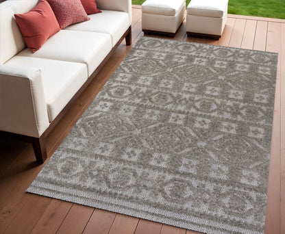 4' X 6' Dark Gray And Ivory Moroccan Indoor Outdoor Area Rug HomeRoots