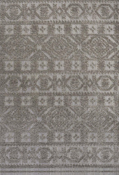 8' X 10' Dark Gray And Ivory Moroccan Indoor Outdoor Area Rug HomeRoots