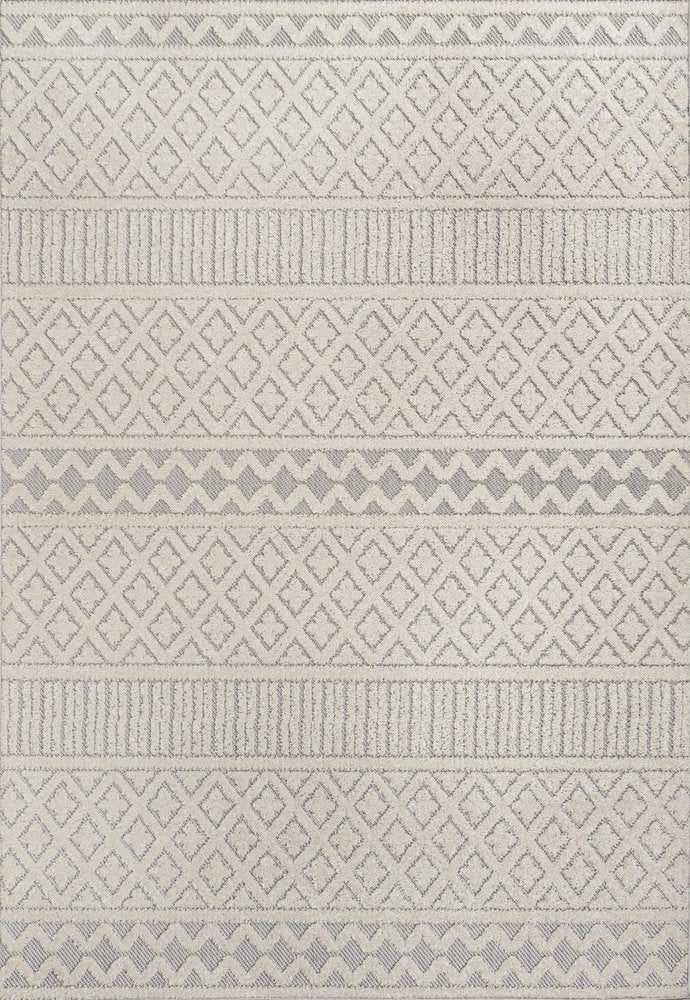 4' X 6' Cream And Gray Trellis Indoor Outdoor Area Rug — view 2