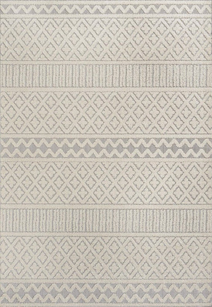 4' X 6' Cream And Gray Trellis Indoor Outdoor Area Rug HomeRoots