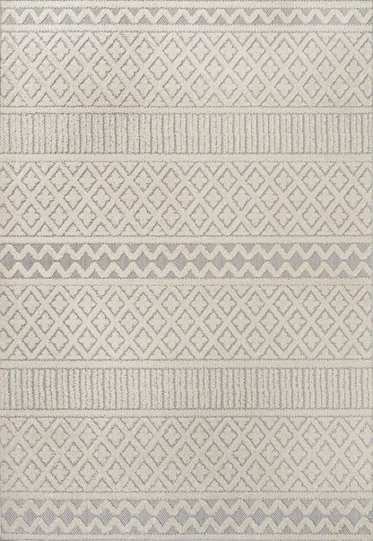 4' X 6' Cream And Gray Trellis Indoor Outdoor Area Rug HomeRoots