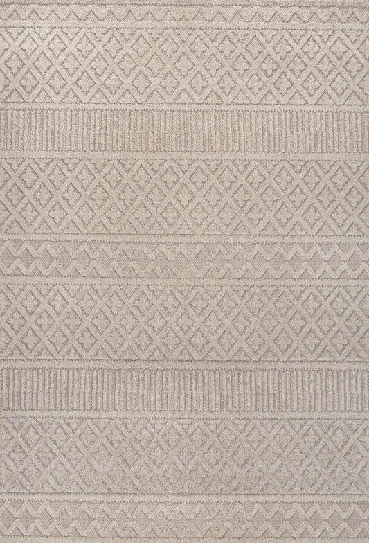 3' X 5' Beige And Gray Trellis Indoor Outdoor Area Rug