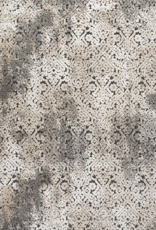 5' X 8' Cream Beige And Dark Gray Abstract Indoor Outdoor Area Rug