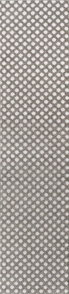 8' Dark Gray And Ivory Trellis Indoor Outdoor Runner Rug HomeRoots