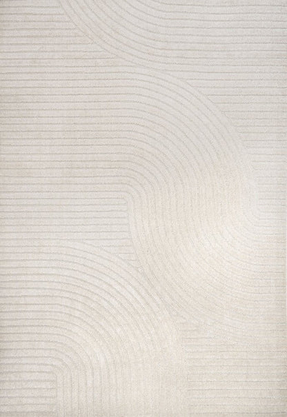8' X 10' Ivory And Cream Striped Indoor Outdoor Area Rug HomeRoots