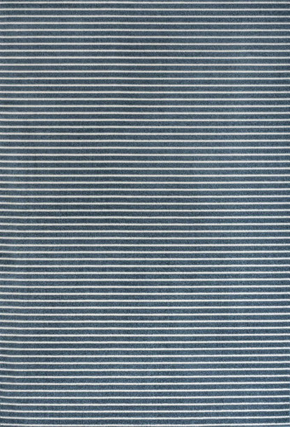 8' X 10' Navy Blue And Ivory Striped Indoor Outdoor Area Rug HomeRoots