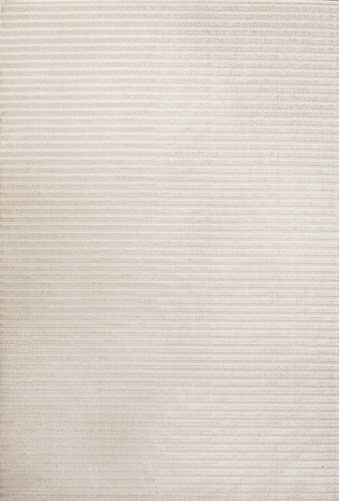 8' X 10' Ivory And Cream Striped Indoor Outdoor Area Rug HomeRoots
