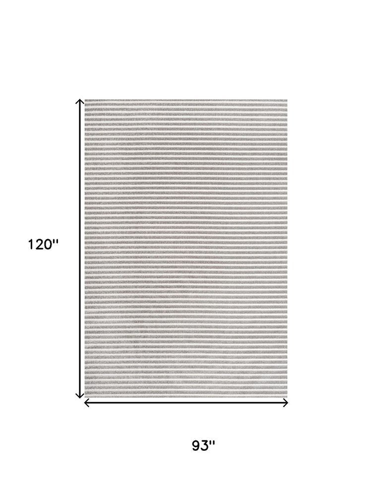 8' X 10' Gray And Ivory Striped Indoor Outdoor Area Rug HomeRoots