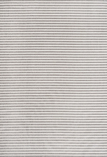 8' X 10' Gray And Ivory Striped Indoor Outdoor Area Rug HomeRoots