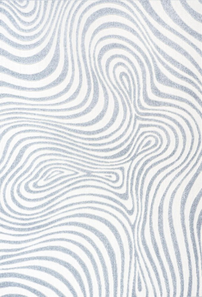8' X 10' Light Blue And Ivory Abstract Indoor Outdoor Area Rug — view 3