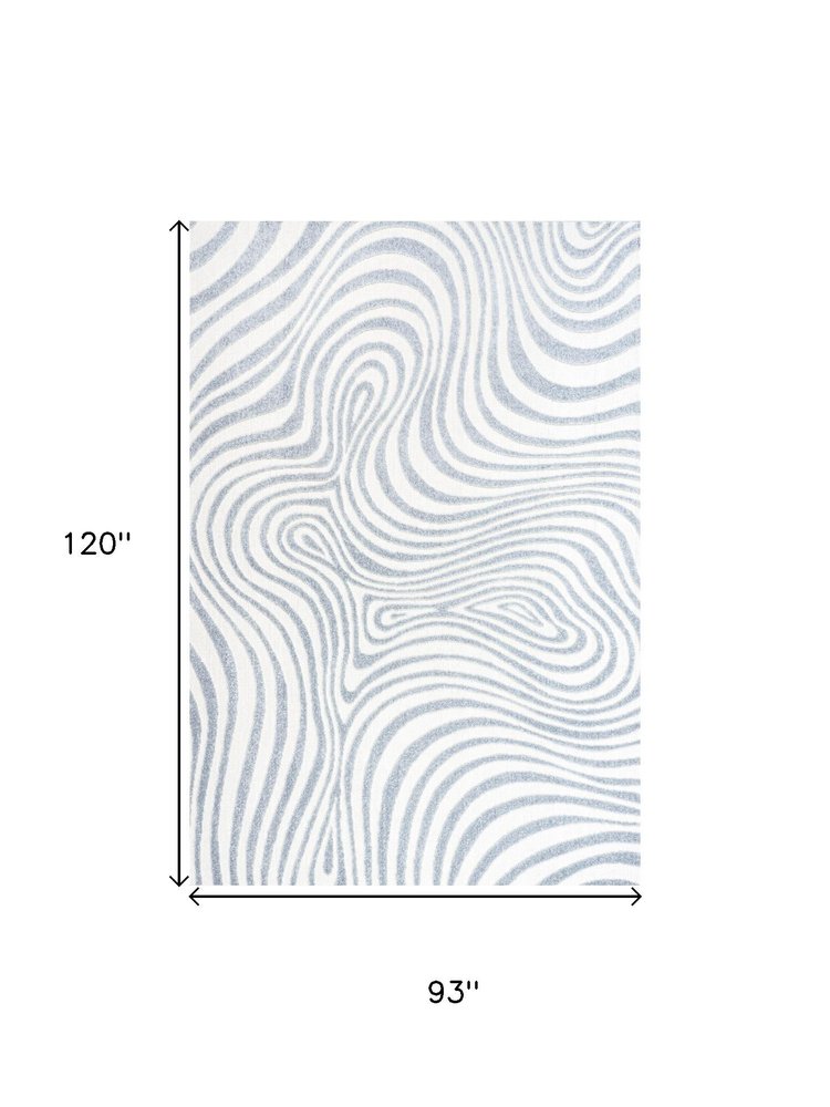 8' X 10' Light Blue And Ivory Abstract Indoor Outdoor Area Rug HomeRoots