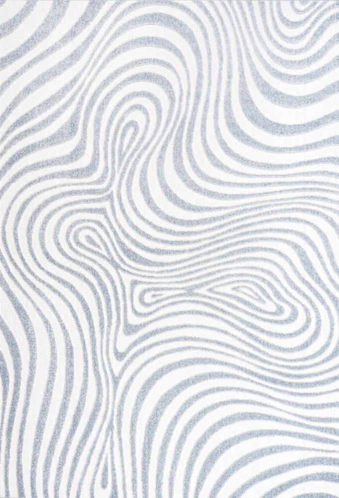 8' X 10' Light Blue And Ivory Abstract Indoor Outdoor Area Rug — view 1