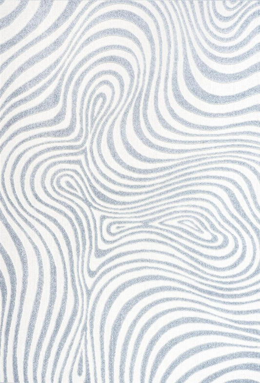 8' X 10' Light Blue And Ivory Abstract Indoor Outdoor Area Rug