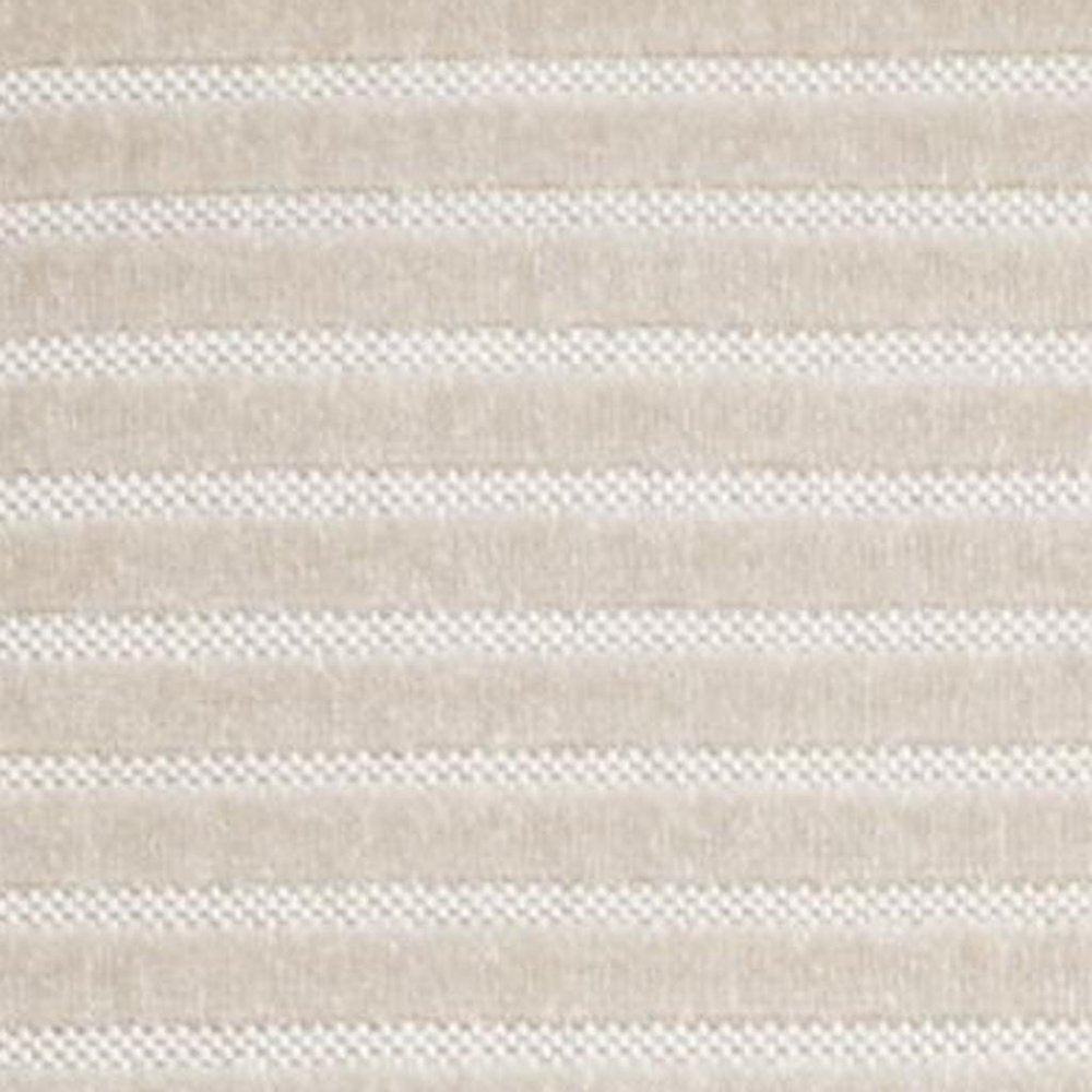 8' X 10' Ivory And Cream Striped Indoor Outdoor Area Rug HomeRoots