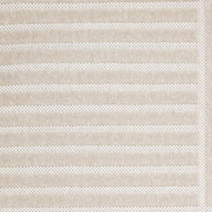8' X 10' Ivory And Cream Striped Indoor Outdoor Area Rug HomeRoots