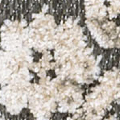 8' Cream Beige And Dark Gray Abstract Indoor Outdoor Runner Rug HomeRoots