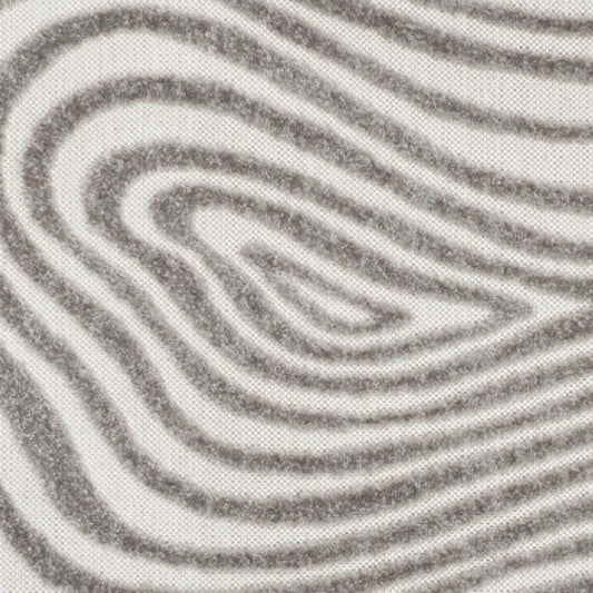 8' X 10' Gray And Ivory Abstract Indoor Outdoor Area Rug