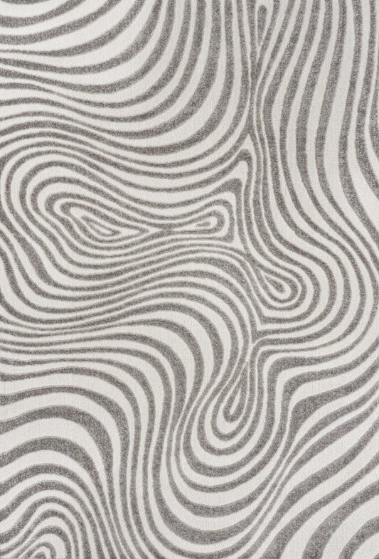 8' X 10' Gray And Ivory Abstract Indoor Outdoor Area Rug