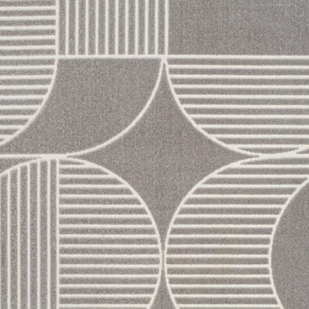 8' X 10' Gray And Cream Striped Indoor Outdoor Area Rug HomeRoots