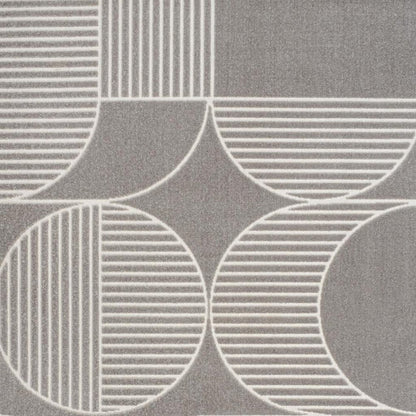 8' X 10' Gray And Cream Striped Indoor Outdoor Area Rug HomeRoots