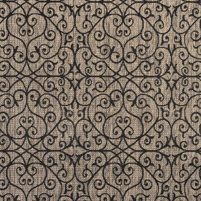8' Black And Khaki Square Geometric Indoor Outdoor Area Rug HomeRoots