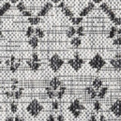 4' Light Gray And Black Square Trellis Indoor Outdoor Area Rug HomeRoots