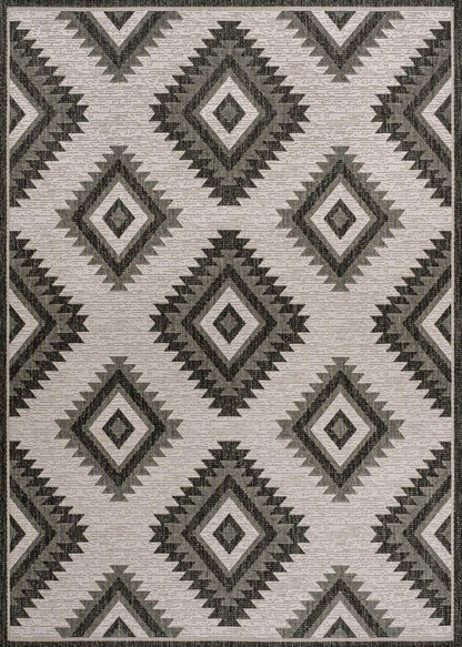 5' X 8' Black And Cream Moroccan Indoor Outdoor Area Rug HomeRoots