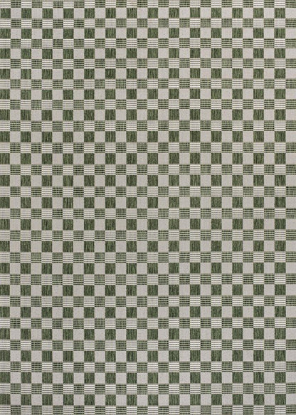 4' X 6' Green And Cream Geometric Indoor Outdoor Area Rug HomeRoots
