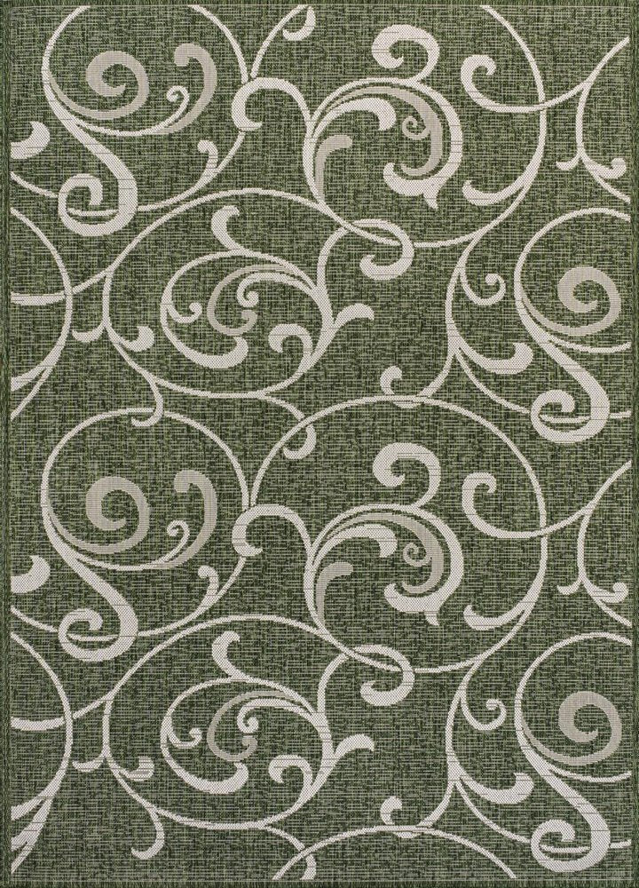 3' X 5' Green And Cream Floral Indoor Outdoor Area Rug HomeRoots