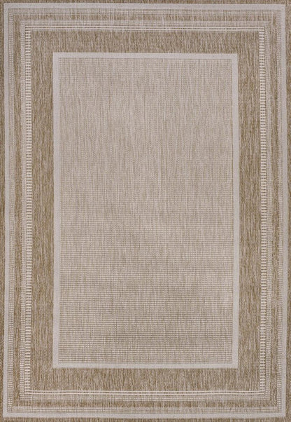 5' X 8' Beige And Cream Indoor Outdoor Area Rug HomeRoots