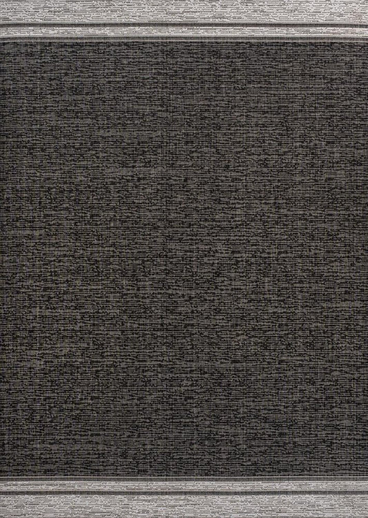 3' X 5' Black And Cream Indoor Outdoor Area Rug