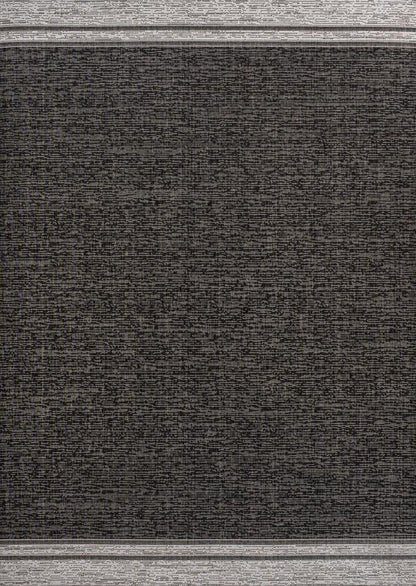 4' X 6' Black And Cream Indoor Outdoor Area Rug
