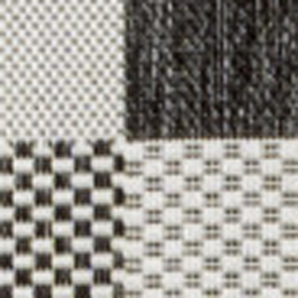 5' X 8' Black And Cream Geometric Indoor Outdoor Area Rug HomeRoots