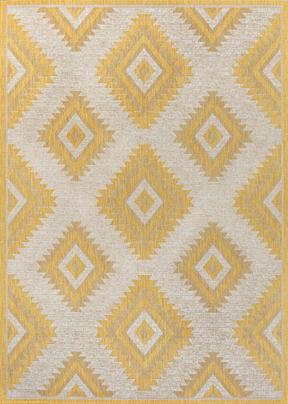 5' X 8' Yellow And Cream Moroccan Indoor Outdoor Area Rug HomeRoots