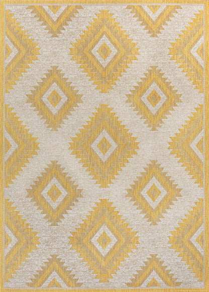 5' X 8' Yellow And Cream Moroccan Indoor Outdoor Area Rug HomeRoots