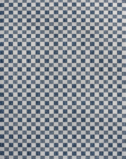 3' X 5' Navy Blue And Cream Geometric Indoor Outdoor Area Rug HomeRoots