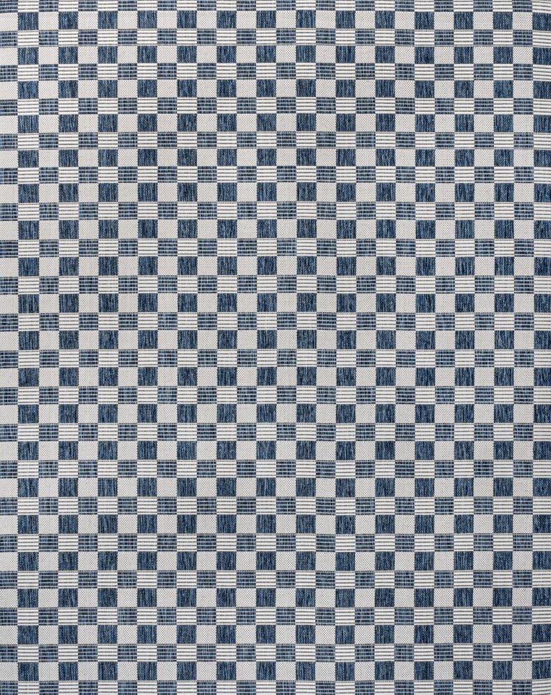 8' X 10' Navy Blue And Cream Geometric Indoor Outdoor Area Rug HomeRoots