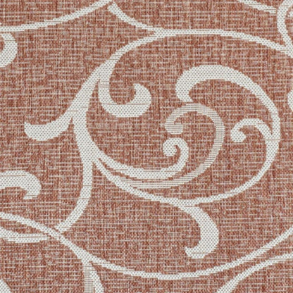 3' X 5' Salmon And Cream Floral Indoor Outdoor Area Rug HomeRoots