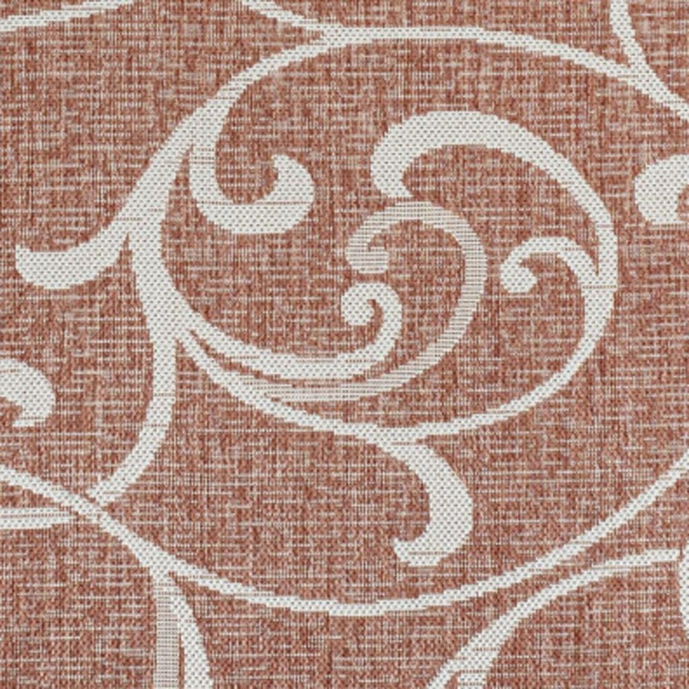 4' X 6' Salmon And Cream Floral Indoor Outdoor Area Rug HomeRoots