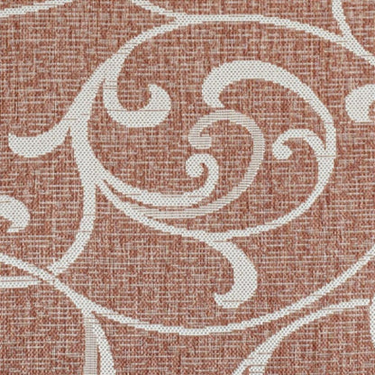 4' X 6' Salmon And Cream Floral Indoor Outdoor Area Rug HomeRoots