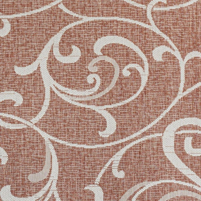 5' X 8' Salmon And Cream Floral Indoor Outdoor Area Rug HomeRoots