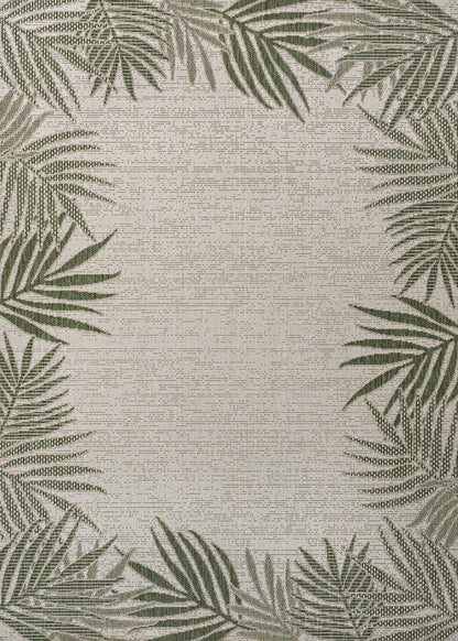 3' X 5' Green And Cream Floral Indoor Outdoor Area Rug HomeRoots